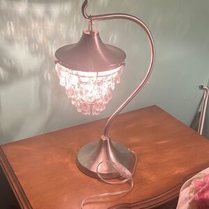 Elegant Silver Table Lamp with Crystal Accents